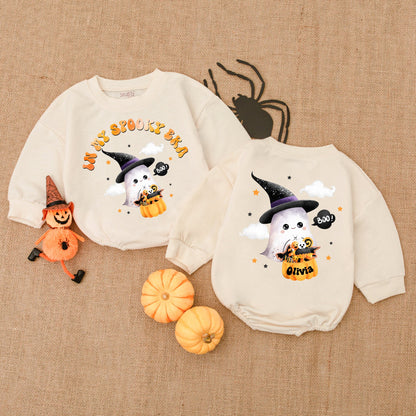 Vintage Pumpkin Bodysuit: Gender Neutral Halloween Baby Romper