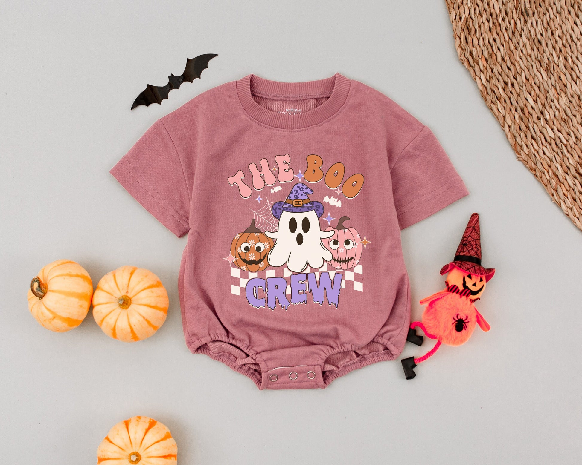 Retro Ghost Halloween Baby Outfit - 1st Birthday Romper & Costume
