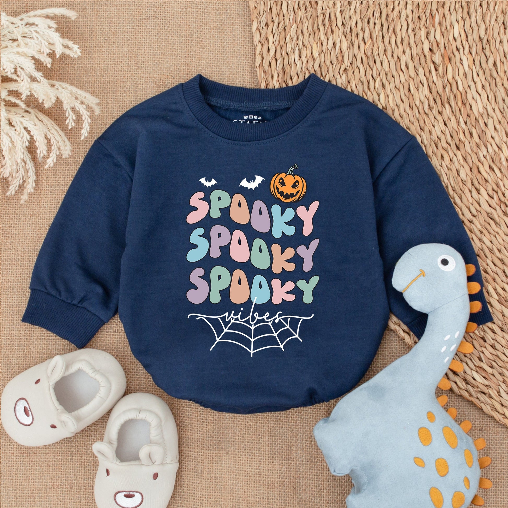 Retro Spooky Baby Romper - First Halloween Outfit for Infants