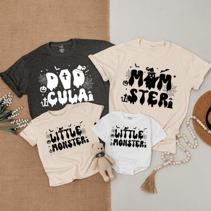 Spooky Family Halloween Shirts: Momster, Dadcula & Little Monster