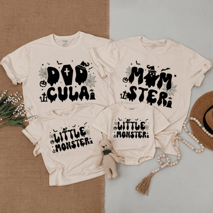 Spooky Family Halloween Shirts: Momster, Dadcula & Little Monster