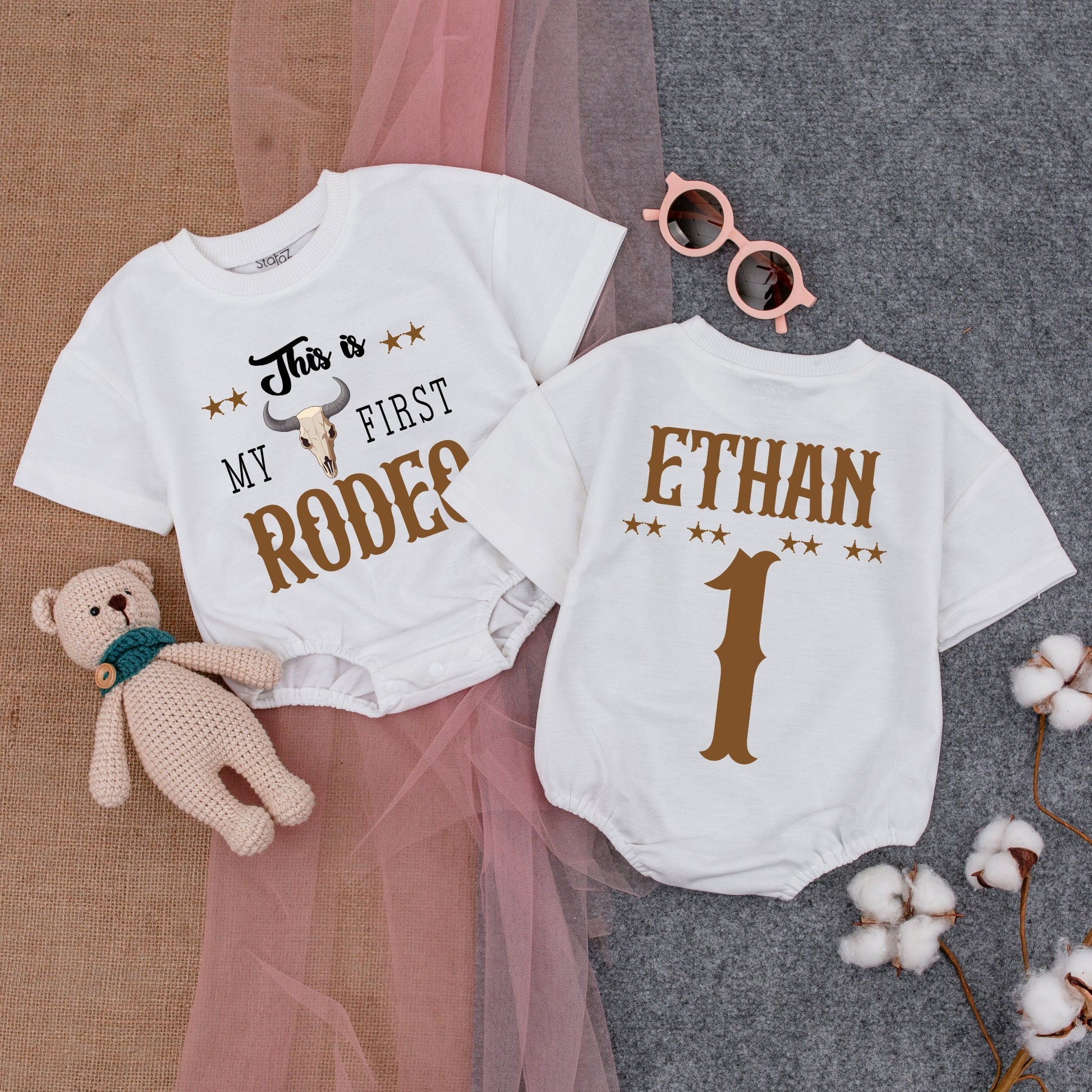 First Rodeo Baby Romper: Western Cowboy 1st Birthday Outfit