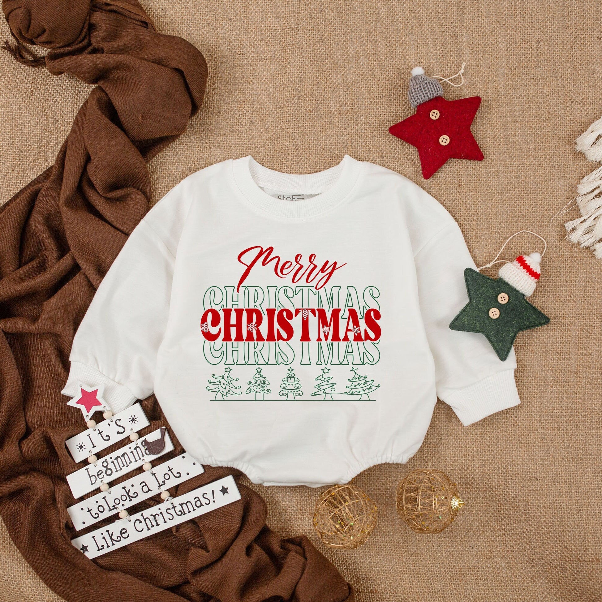 Retro Christmas Baby Romper: Cozy Santa Outfit for Newborns