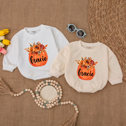 Adorable Pumpkin Baby Romper: Fall, Halloween, Thanksgiving Outfit