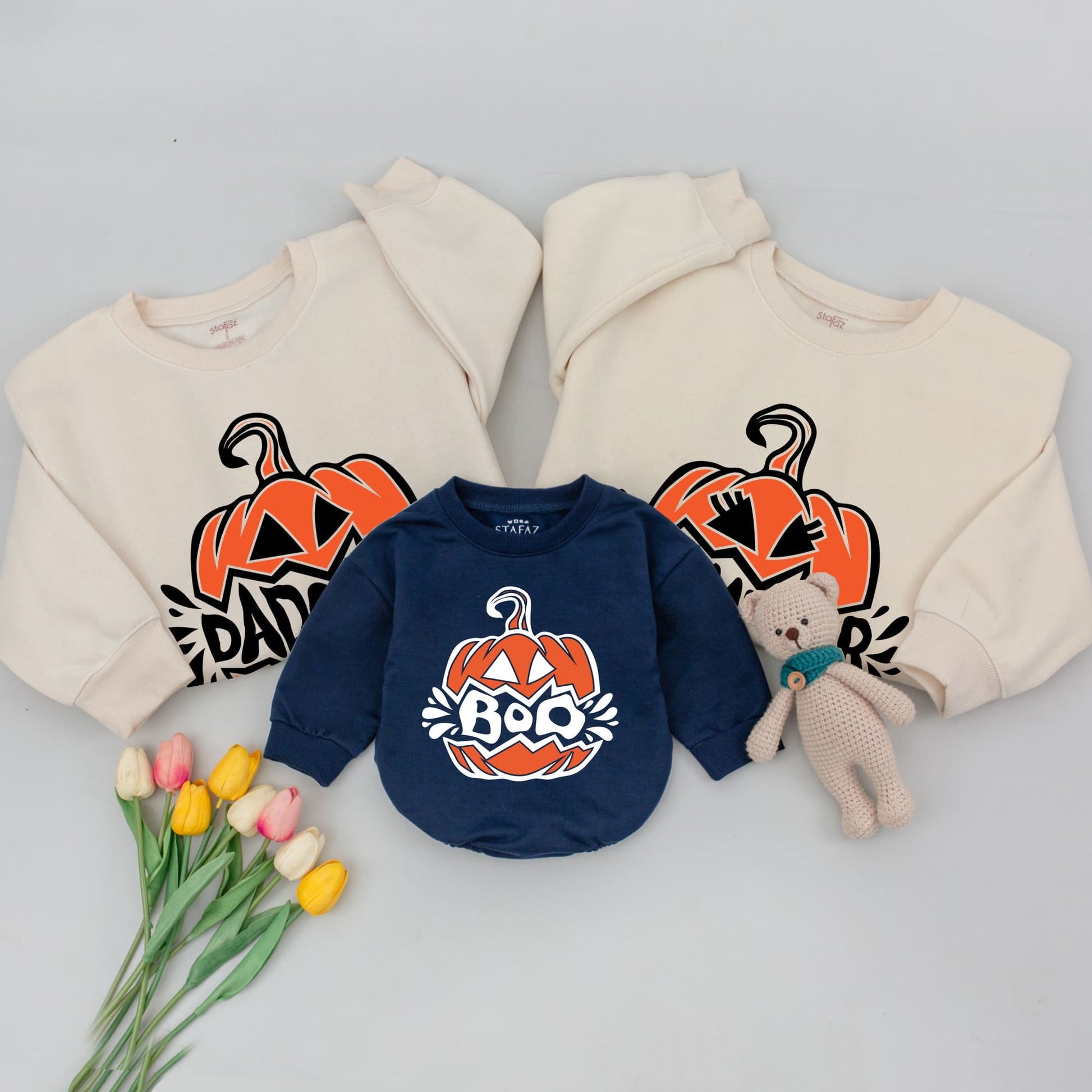 Matching Pumpkin Halloween Sweatshirts, Family Outfits for All Ages  