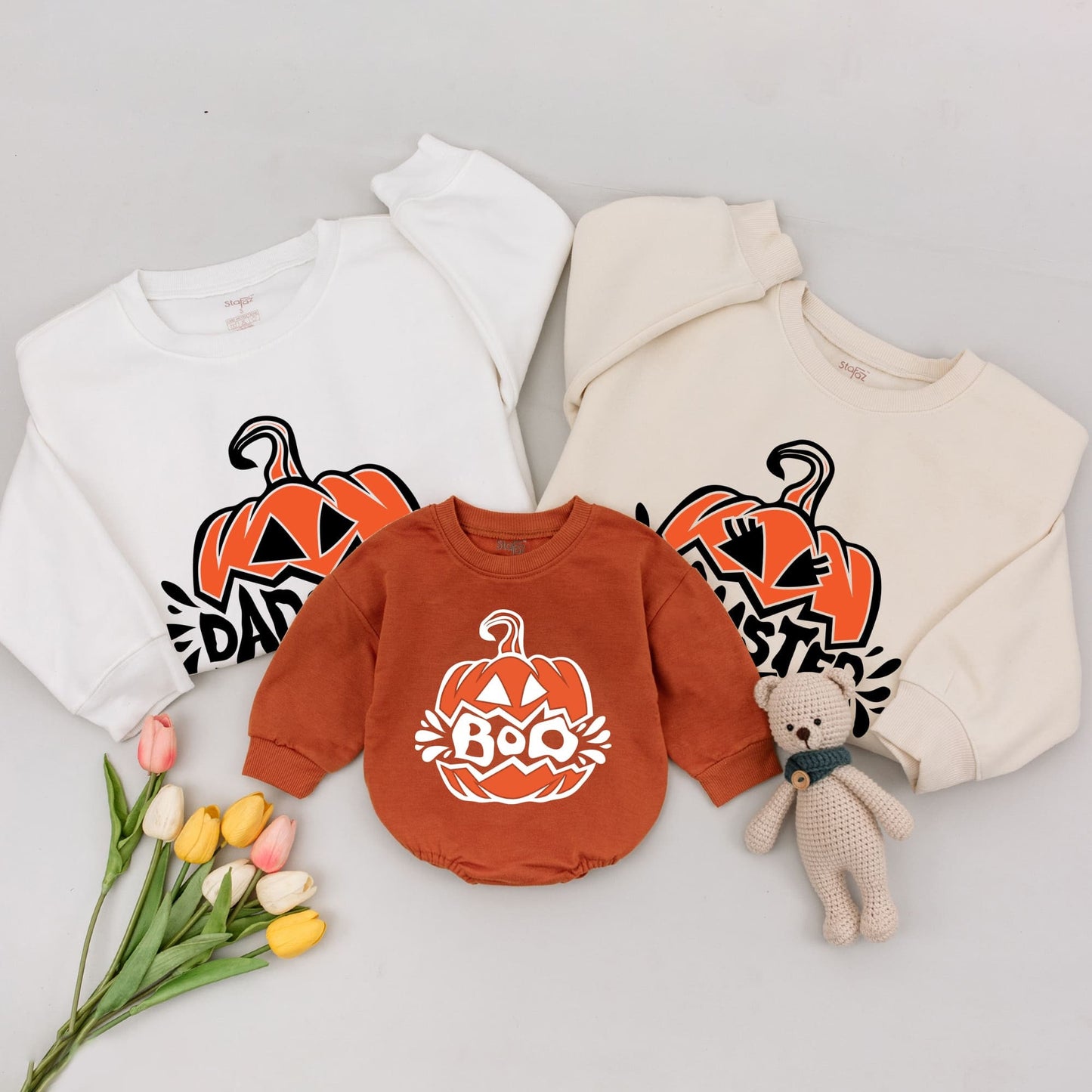 Matching Pumpkin Halloween Sweatshirts, Family Outfits for All Ages  