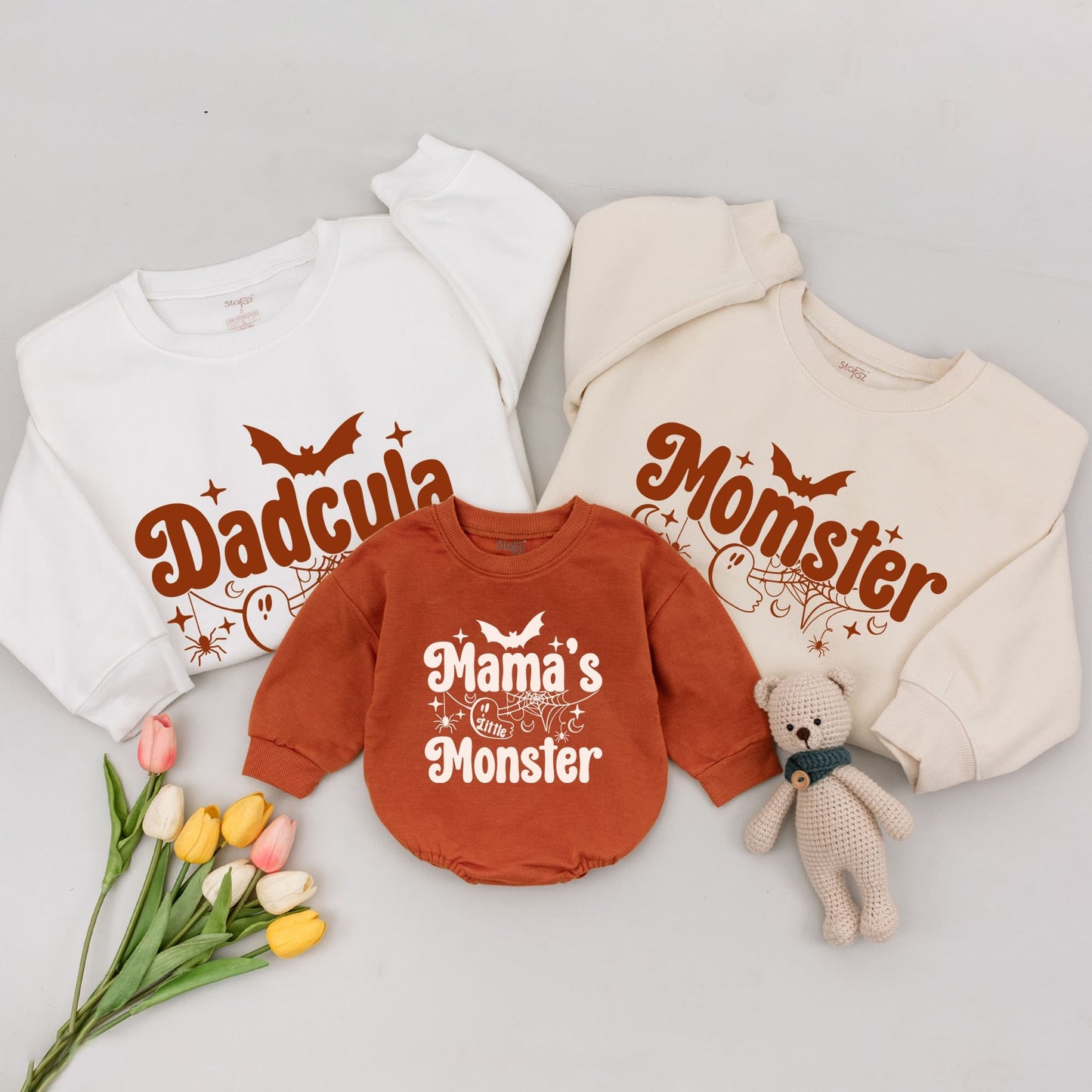 Spooky Family Halloween Sweatshirts: Momster & Dadcula Collection