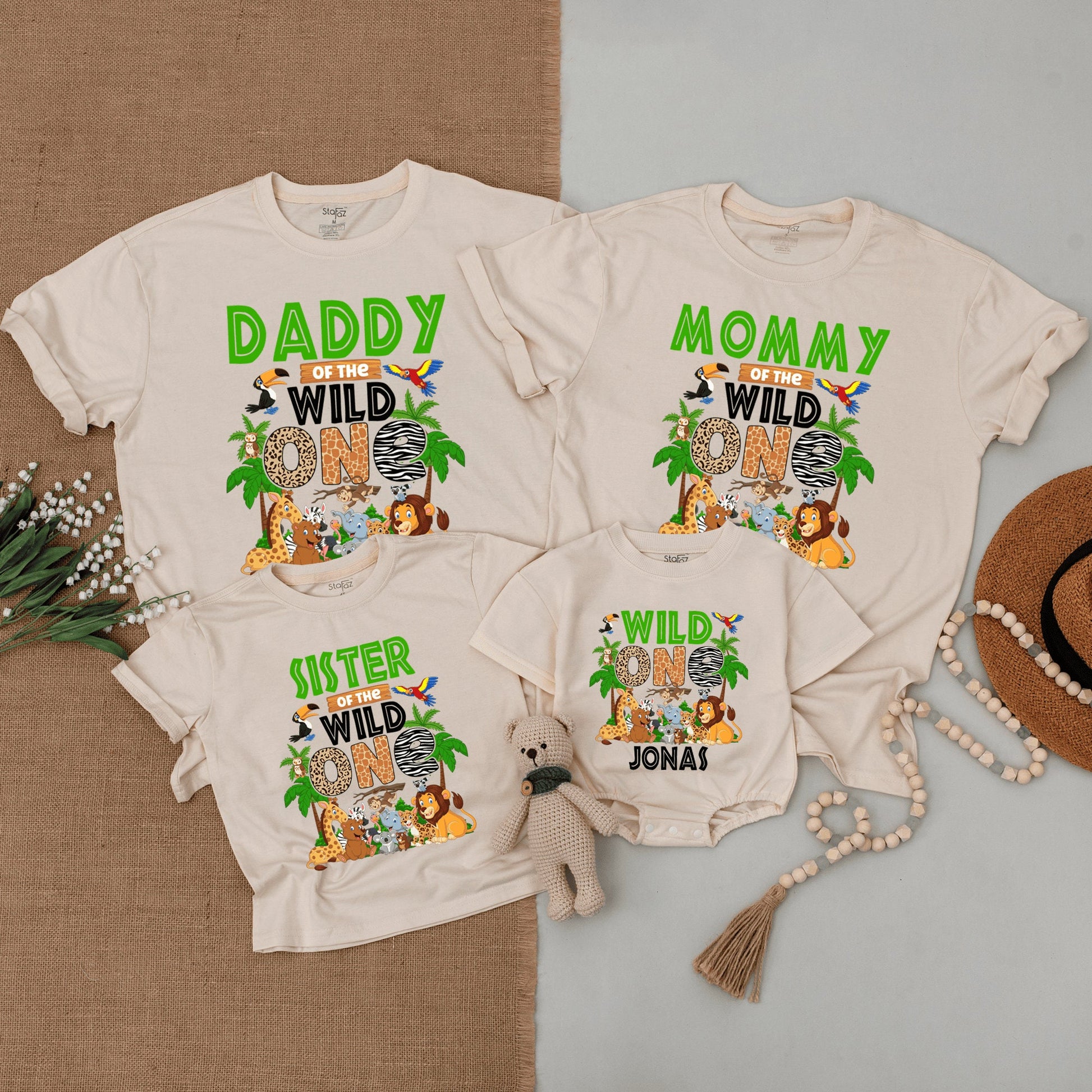 Safari Birthday Family Tees, Wild One Outfit, Jungle Party Shirts