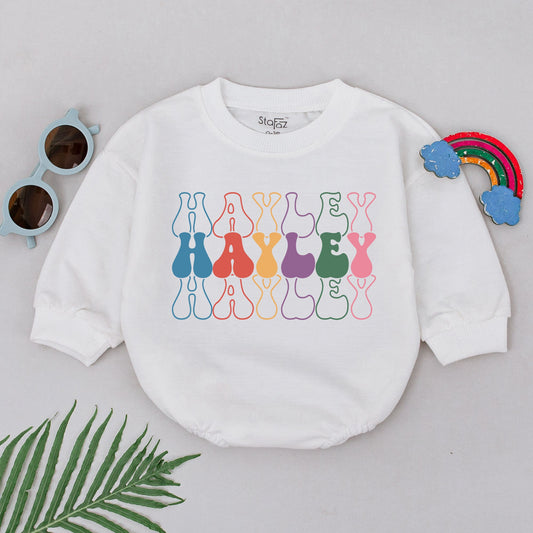 Custom Baby Name Bubble Romper, Spring Outfit, Birthday Gift