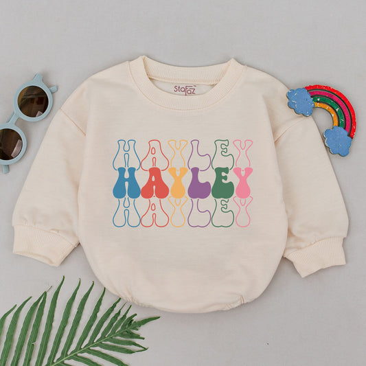 Custom Baby Name Bubble Romper, Spring Outfit, Birthday Gift