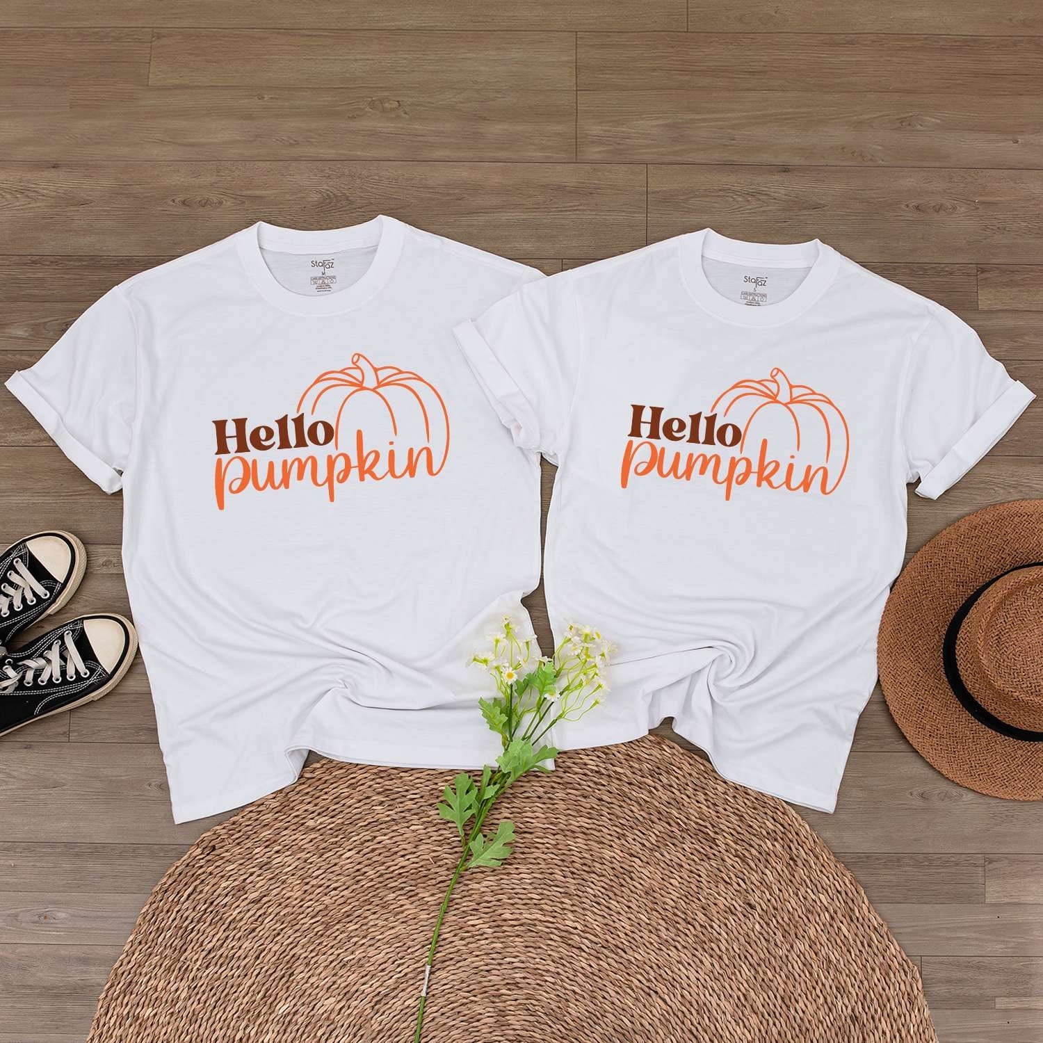 Pumpkin Patch Family Outfits: Retro, Baby Romper & Toddler Tee