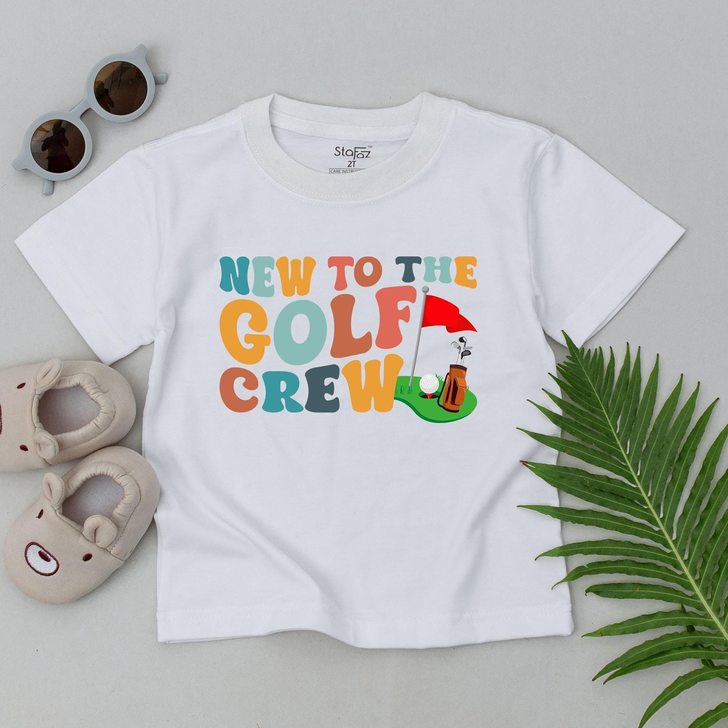 New to the Golf Crew Retro T-Shirt Baby Toddler Future Golfer Outfit with Golf Bag Design Tee