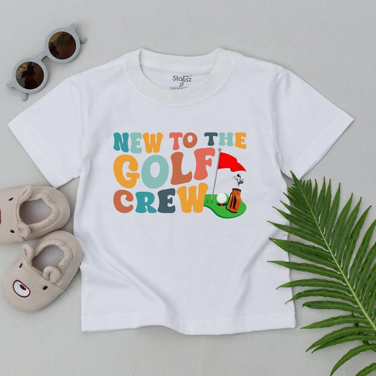 New to the Golf Crew Retro T-Shirt Baby Toddler Future Golfer Outfit with Golf Bag Design Tee