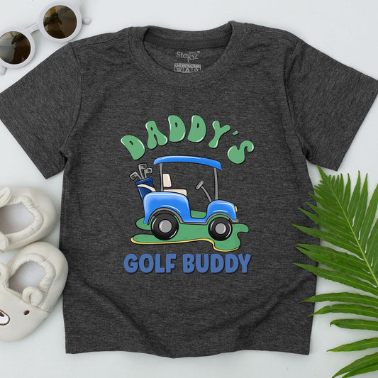 Daddy's Golf Buddy Baby Boy T-Shirt Outfit - Green & Blue Golf Cart Design Newborn Gift, Baby Shower, Coming Home