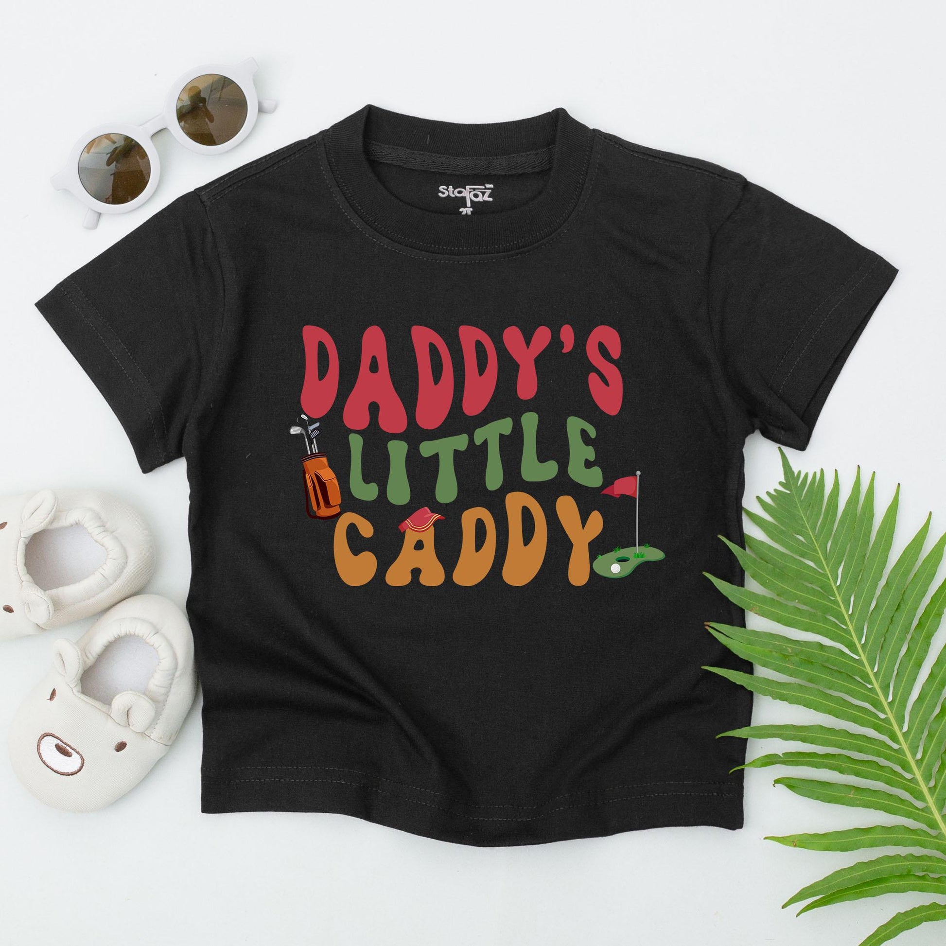 Daddy's Little Caddy Retro Golf T-Shirt for Toddler Baby Future Golfer Boy Outfit Dad and Me Gift