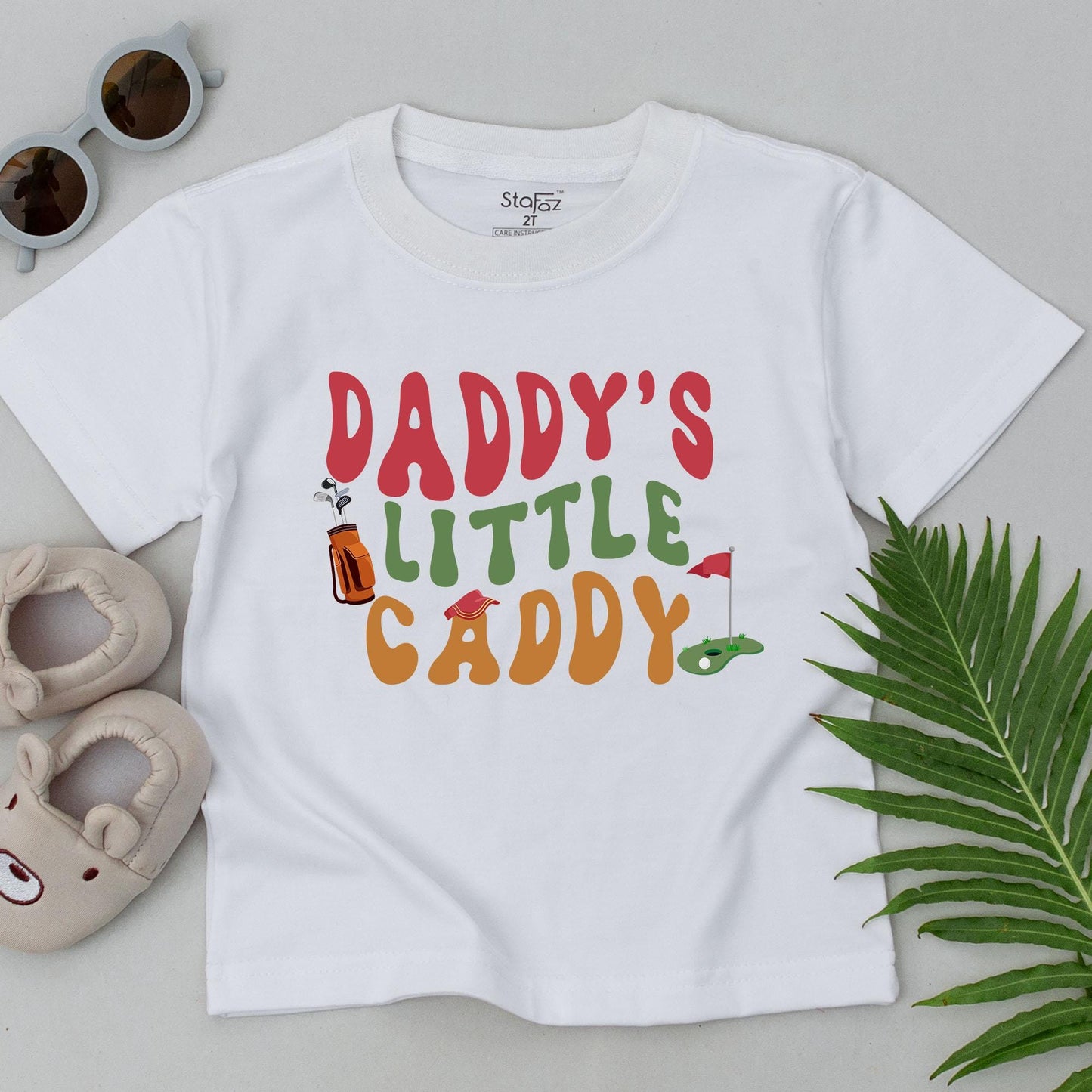 Daddy's Little Caddy Retro Golf T-Shirt for Toddler Baby Future Golfer Boy Outfit Dad and Me Gift
