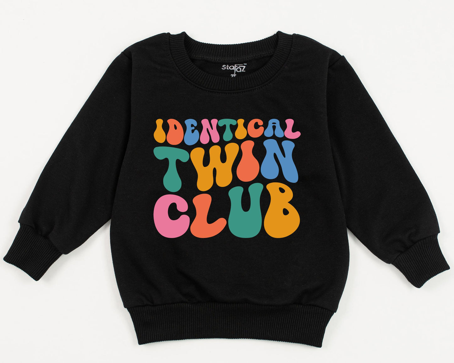Groovy Identical Twin Club Sweatshirt, Retro Best Friends Toddler Outfit, Fun Matching Besties Sweatsuit, Playful Baby Girls Boys Clothes Gift 136
