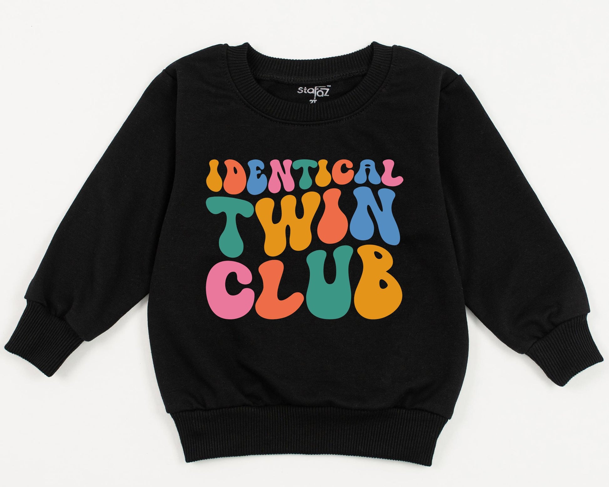 Groovy Identical Twin Club Sweatshirt, Retro Best Friends Toddler Outfit, Fun Matching Besties Sweatsuit, Playful Baby Girls Boys Clothes Gift 136