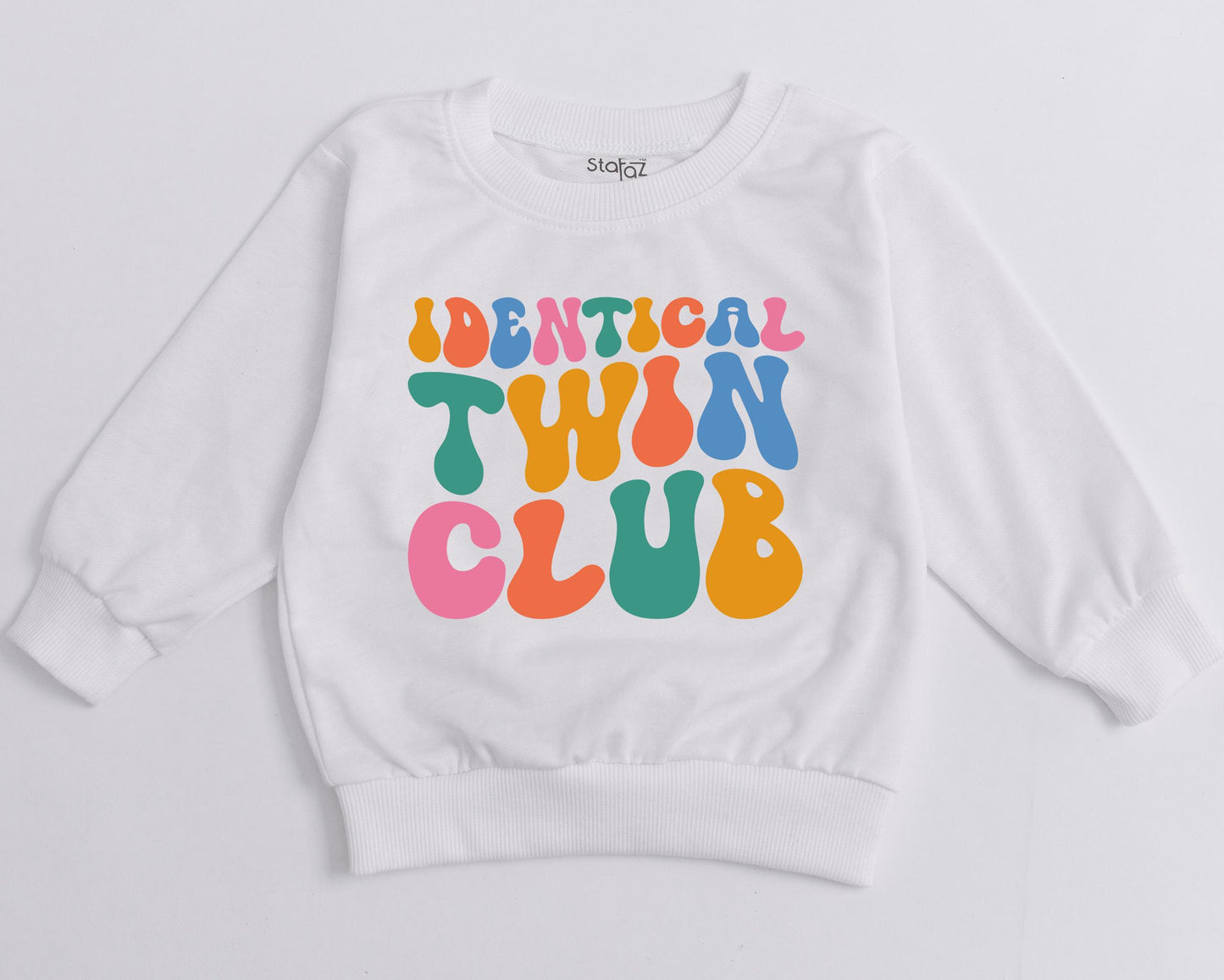 Groovy Identical Twin Club Sweatshirt, Retro Best Friends Toddler Outfit, Fun Matching Besties Sweatsuit, Playful Baby Girls Boys Clothes Gift 136