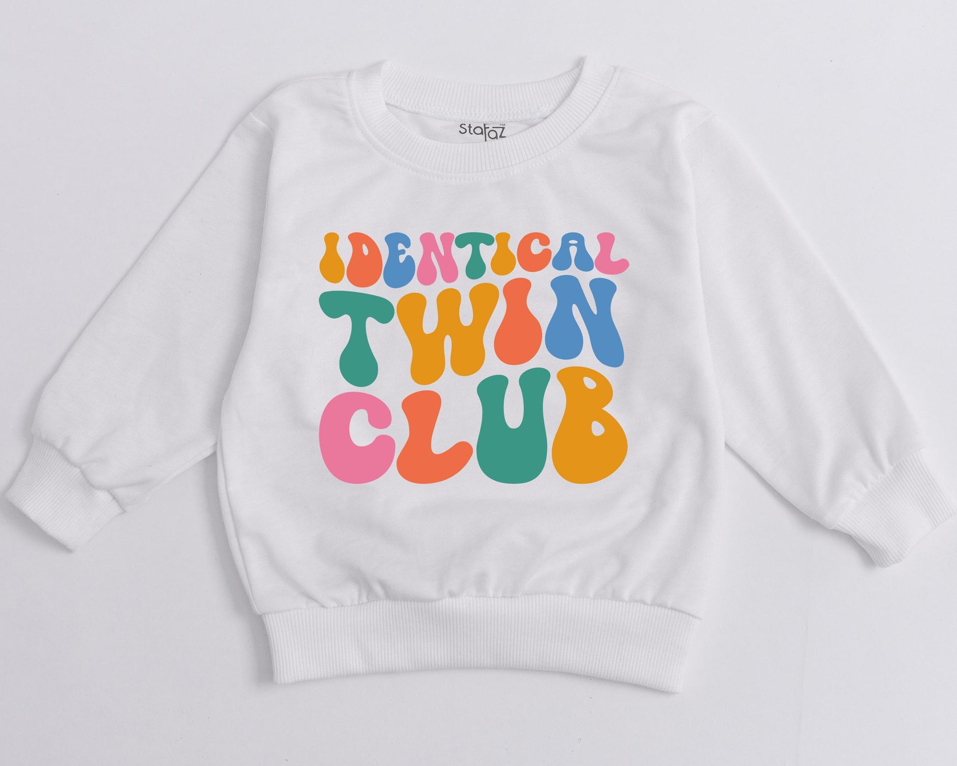 Groovy Identical Twin Club Sweatshirt, Retro Best Friends Toddler Outfit, Fun Matching Besties Sweatsuit, Playful Baby Girls Boys Clothes Gift 136