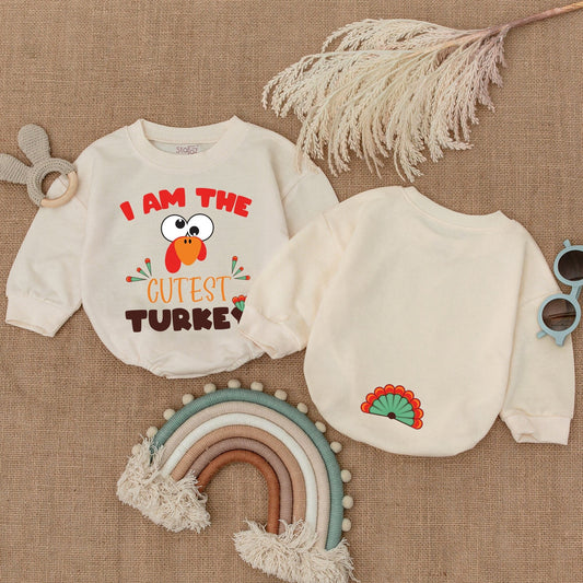 Cutest Turkey Baby Romper – Thanksgiving & Fall Baby Outfit