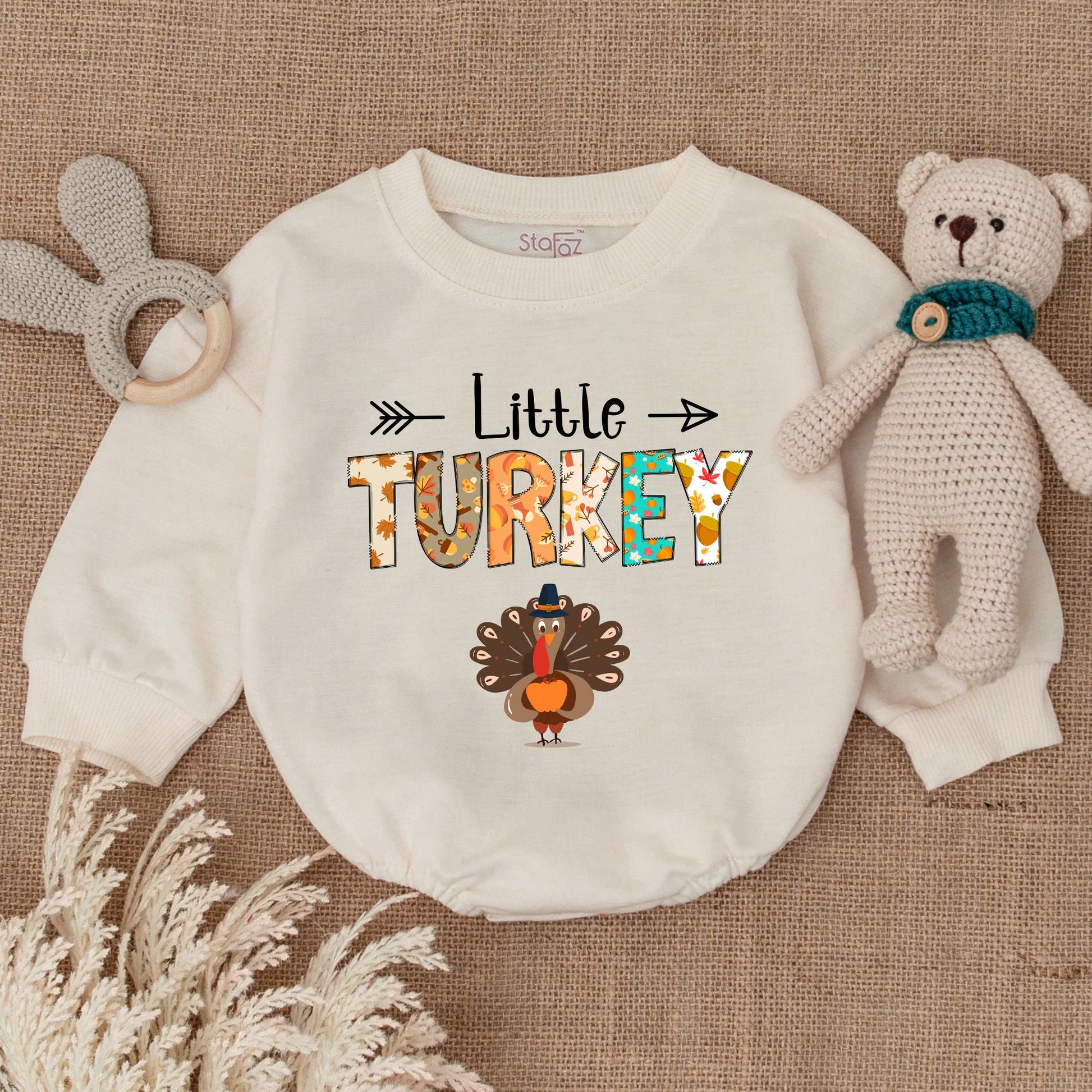 Thanksgiving Baby Romper, First Turkey Outfit, Pumpkin Bodysuit Gift