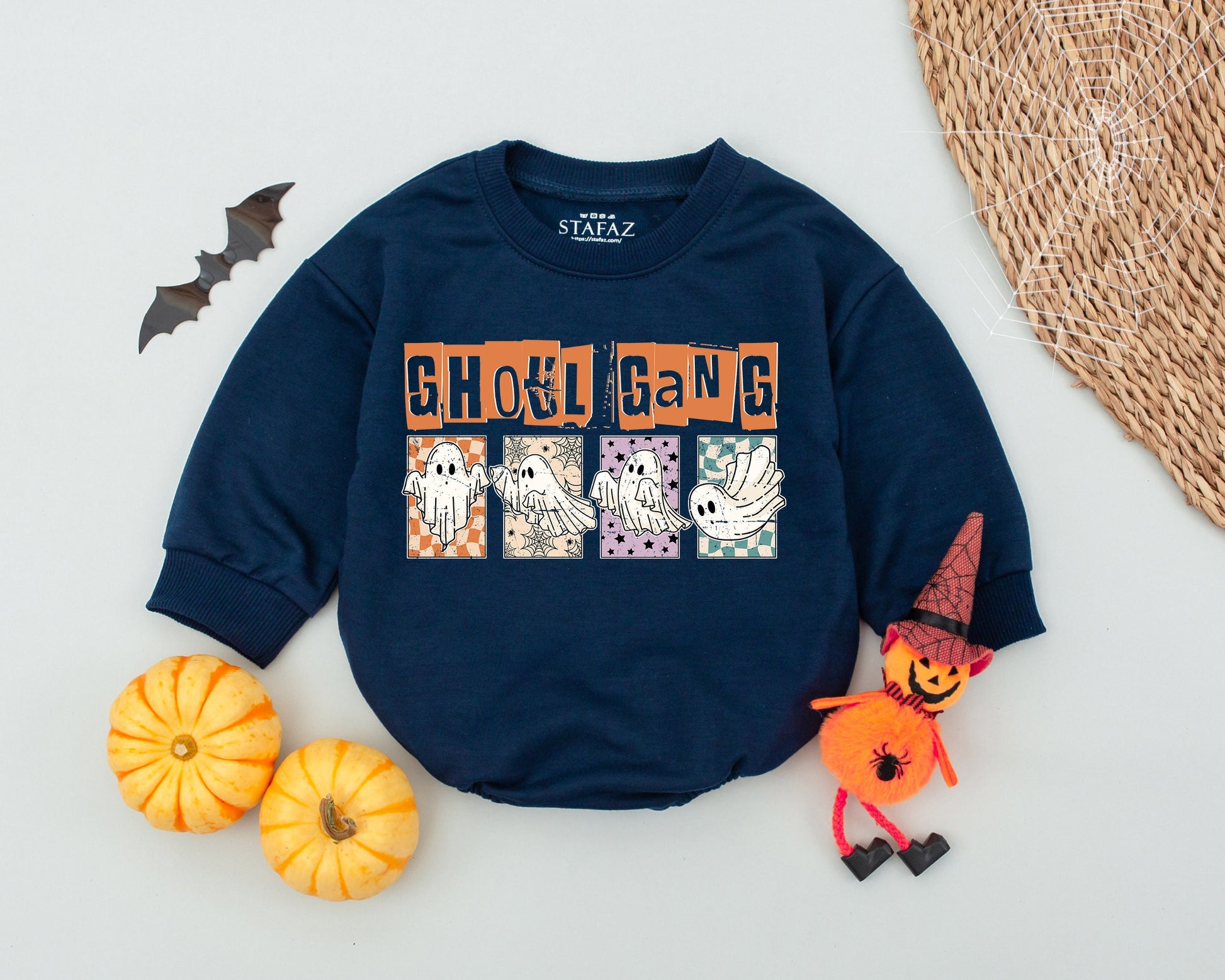 Vintage Halloween Baby Romper, First Outfit, Unisex Fall Costume