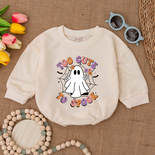 Adorable Retro Ghost Baby Romper – Perfect Halloween Baby Gift