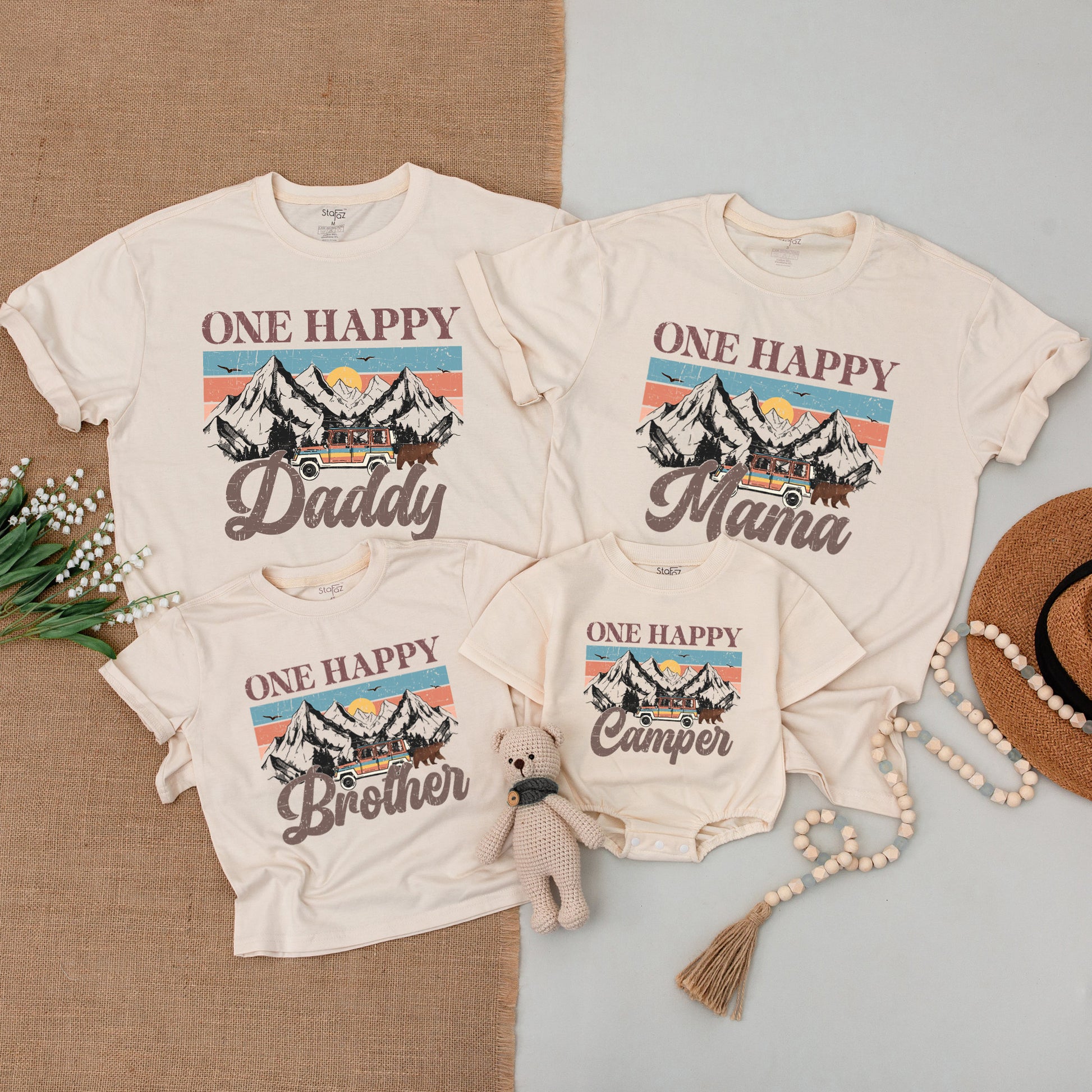 Happy Camper 1st Birthday Outfit | Family Camping & Matching Shirts