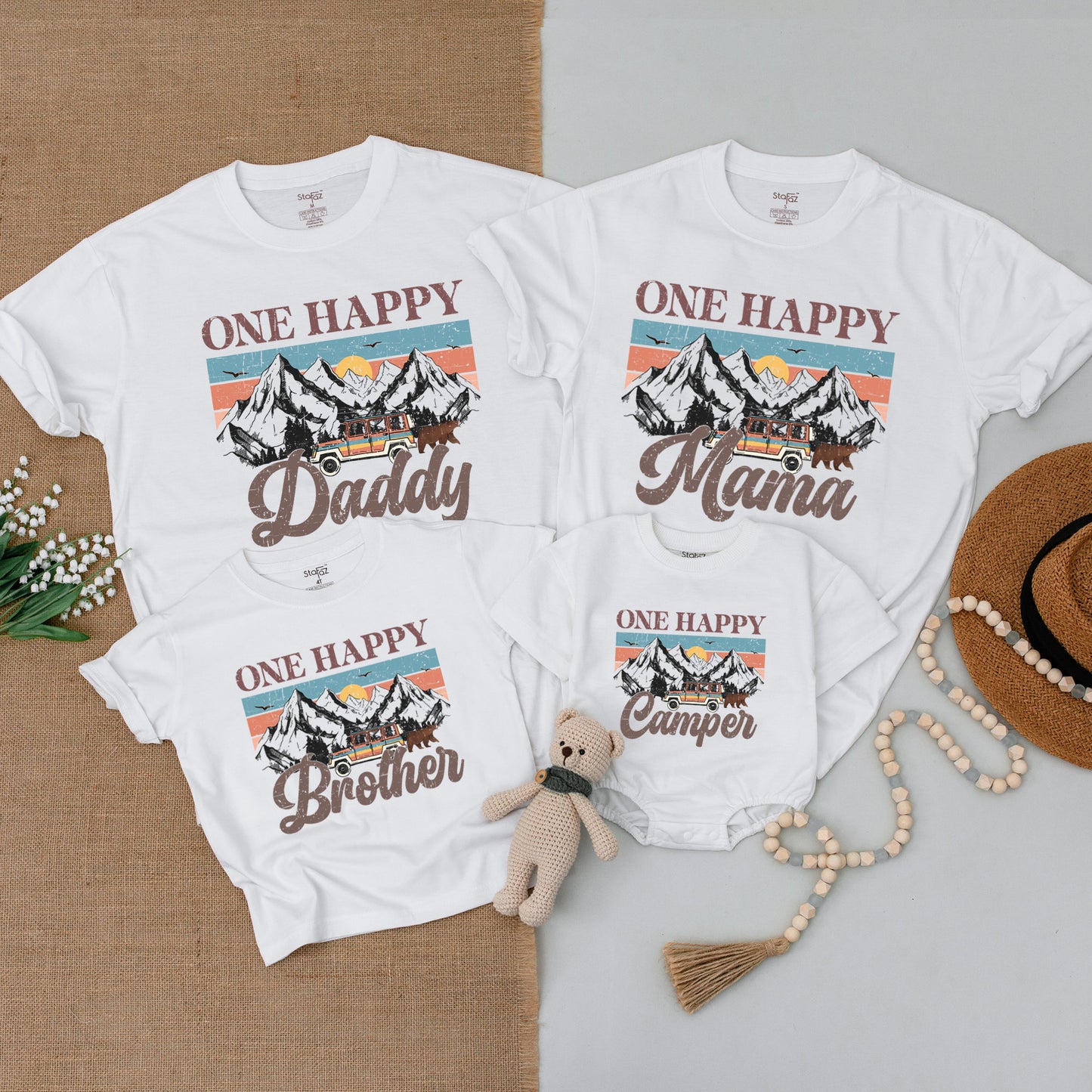 Happy Camper 1st Birthday Outfit | Family Camping & Matching Shirts