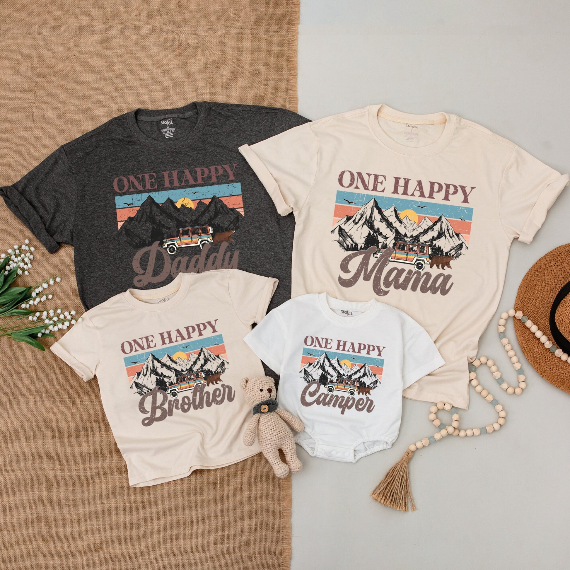 Happy Camper 1st Birthday Outfit | Family Camping & Matching Shirts