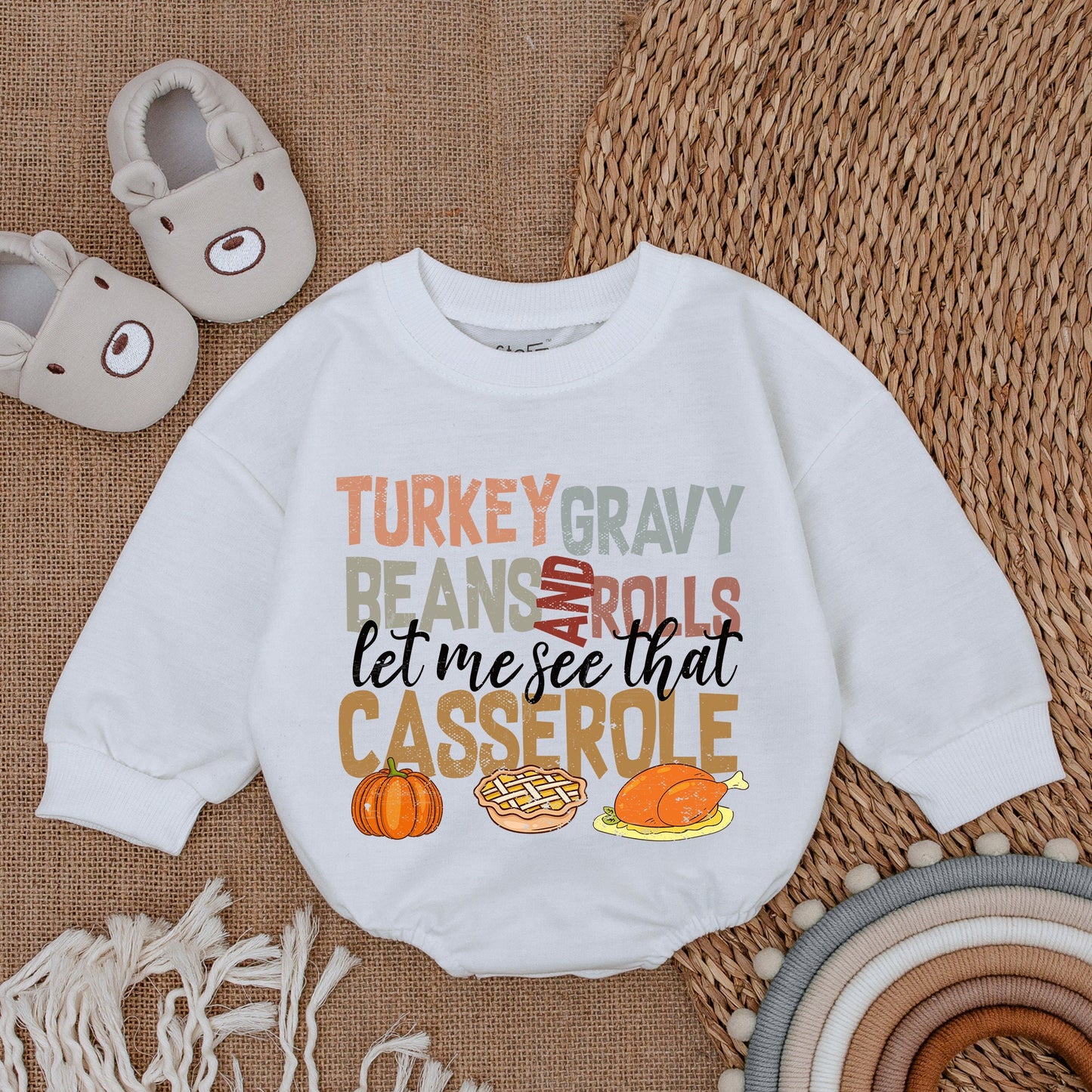 First Thanksgiving Baby Romper - Fall Infant Outfit - Shower Gift