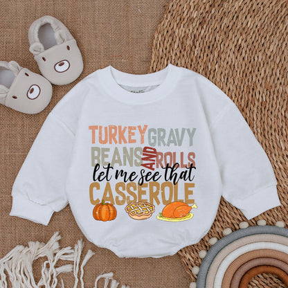 First Thanksgiving Baby Romper - Fall Infant Outfit - Shower Gift