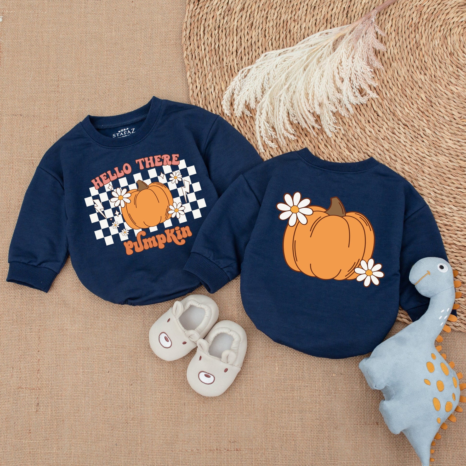 Fall Pumpkin Romper: Infant Thanksgiving Outfit - Baby Shower Gift  