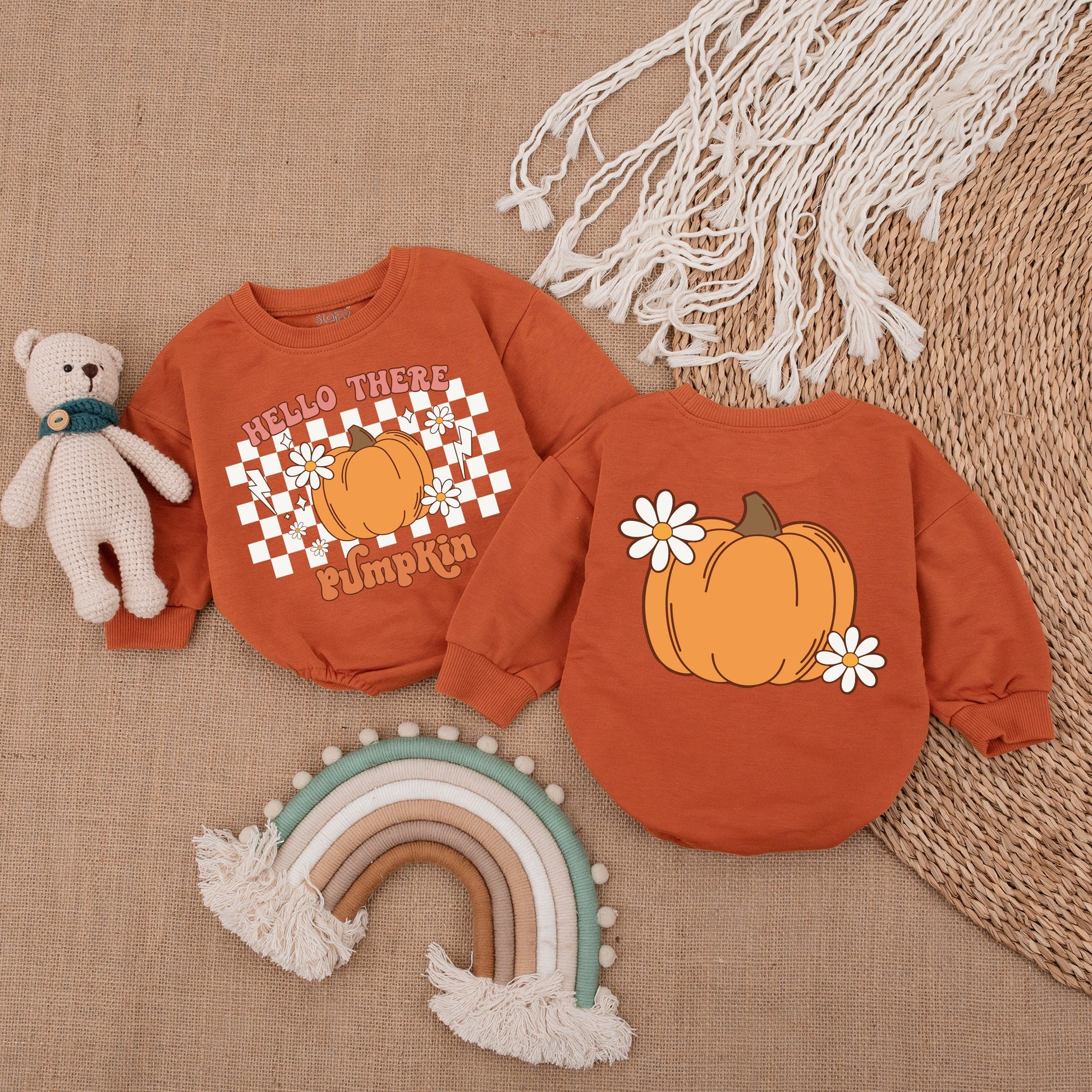 Fall Pumpkin Romper: Infant Thanksgiving Outfit - Baby Shower Gift  