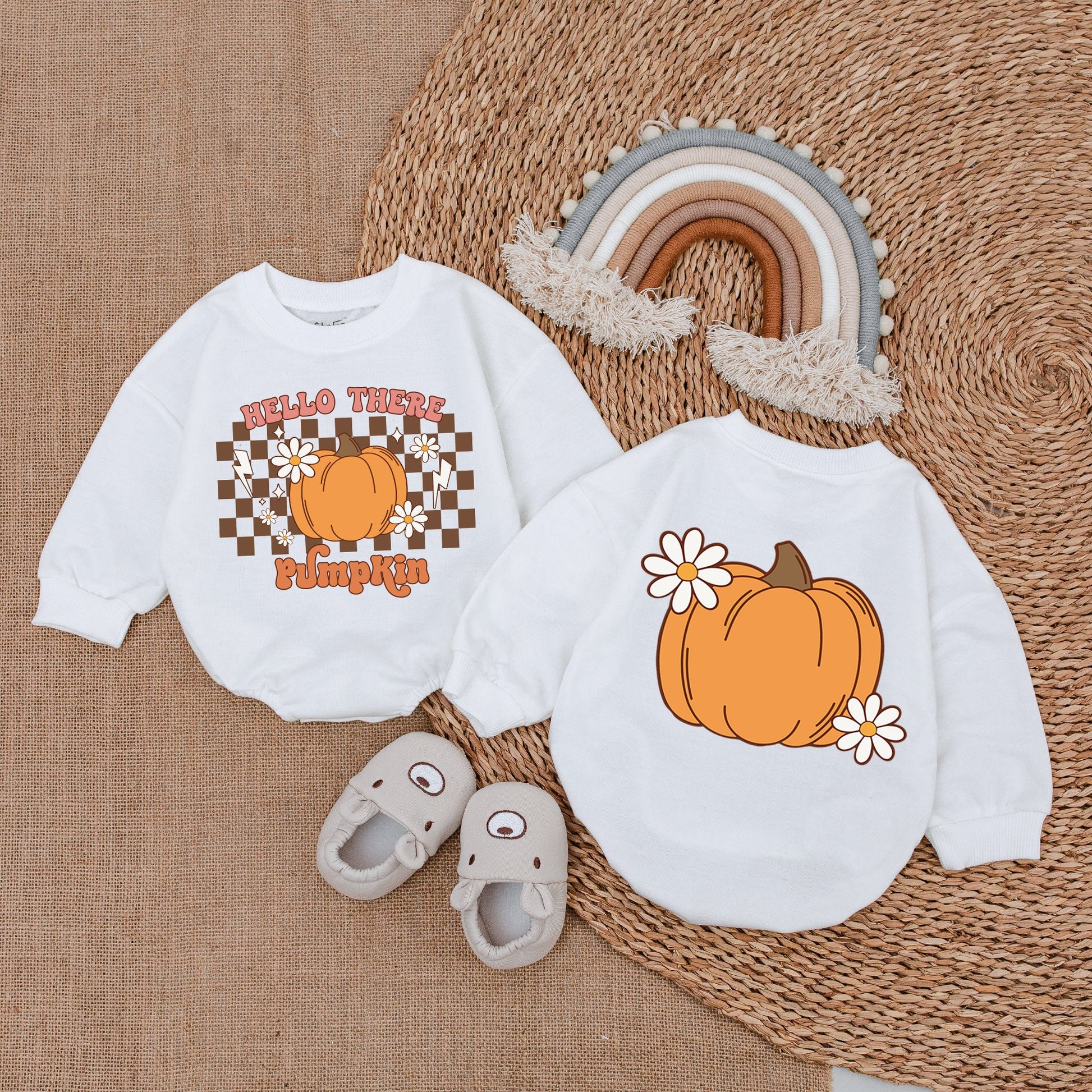 Fall Pumpkin Romper: Infant Thanksgiving Outfit - Baby Shower Gift  