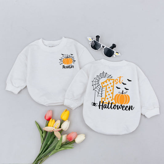 Adorable First Halloween Baby Romper, Cozy Fall Outfit, Infant Bodysuit  