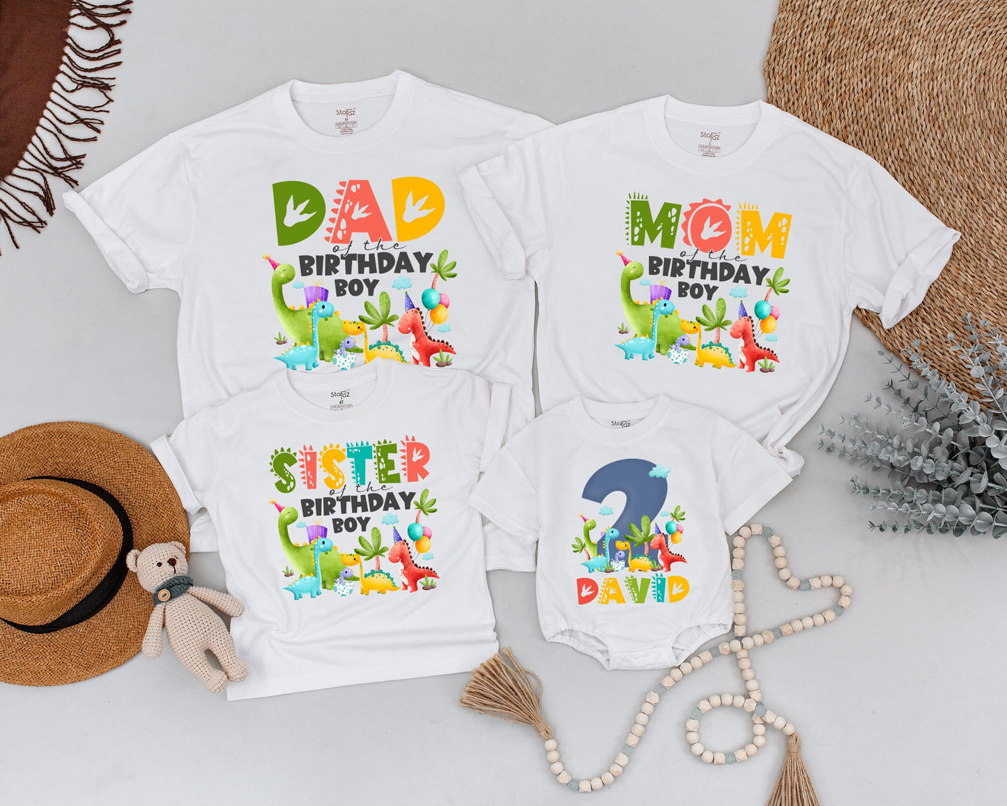 Matching Dinosaur Birthday Shirts – Family Dino 1st Birthday Outfits