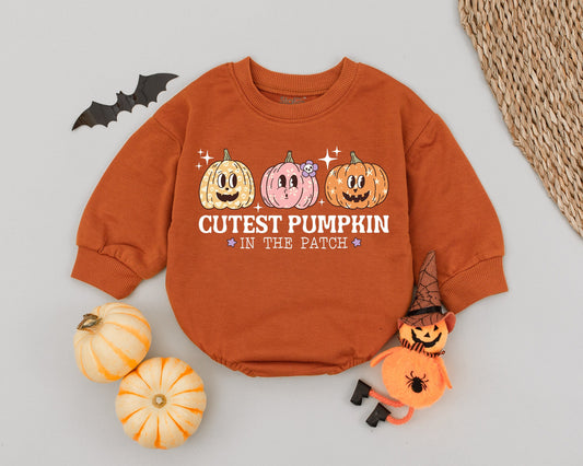 Adorable Pumpkin Patch Romper: Baby's First Halloween Outfit