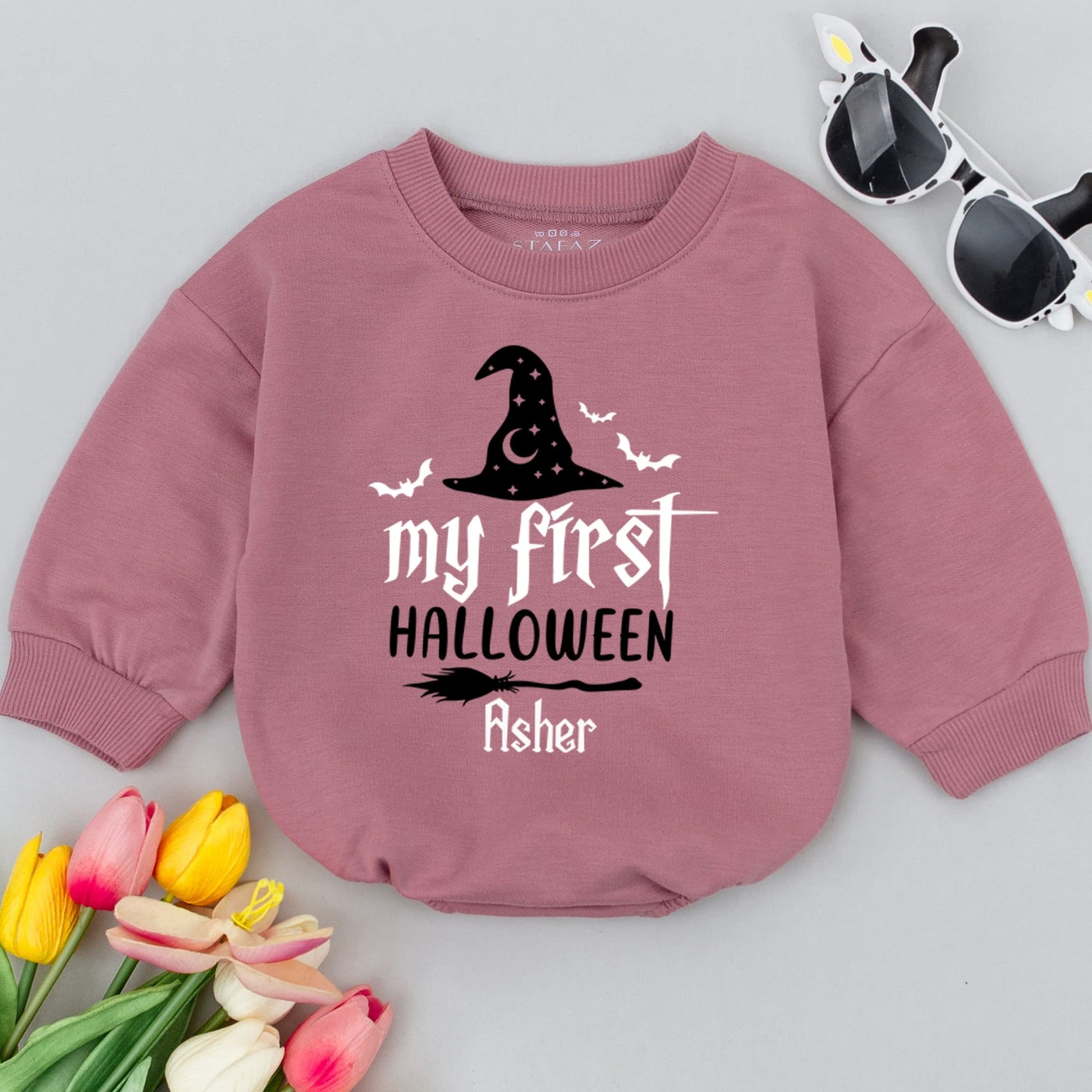 Baby's First Halloween Witch Romper - Cute Fall Bodysuit Outfit