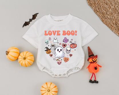 First Halloween Romper, Love Boo Outfit, Vintage Baby Costume Gift