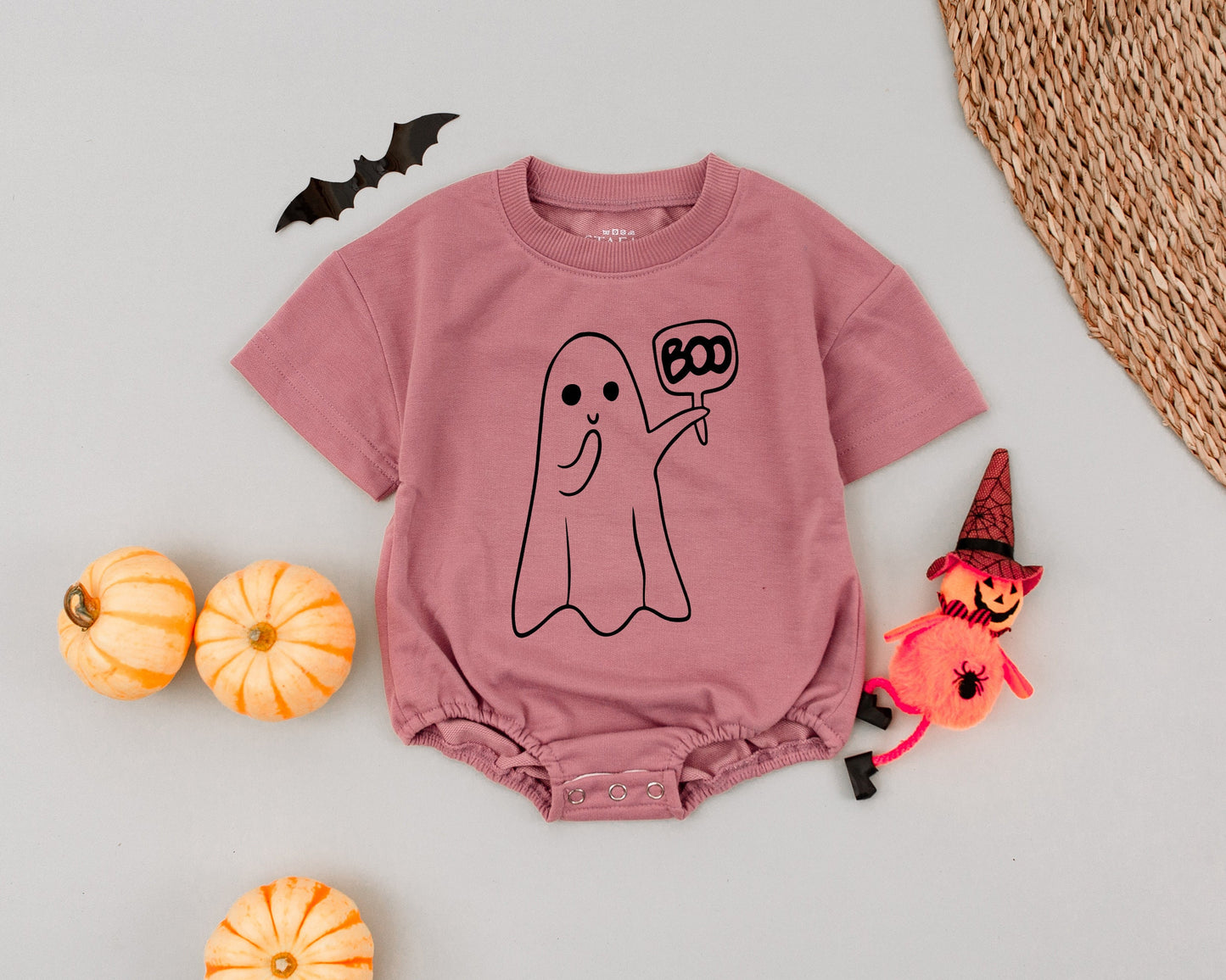 Vintage Ghost Halloween Romper, My First Boo Outfit for Babies