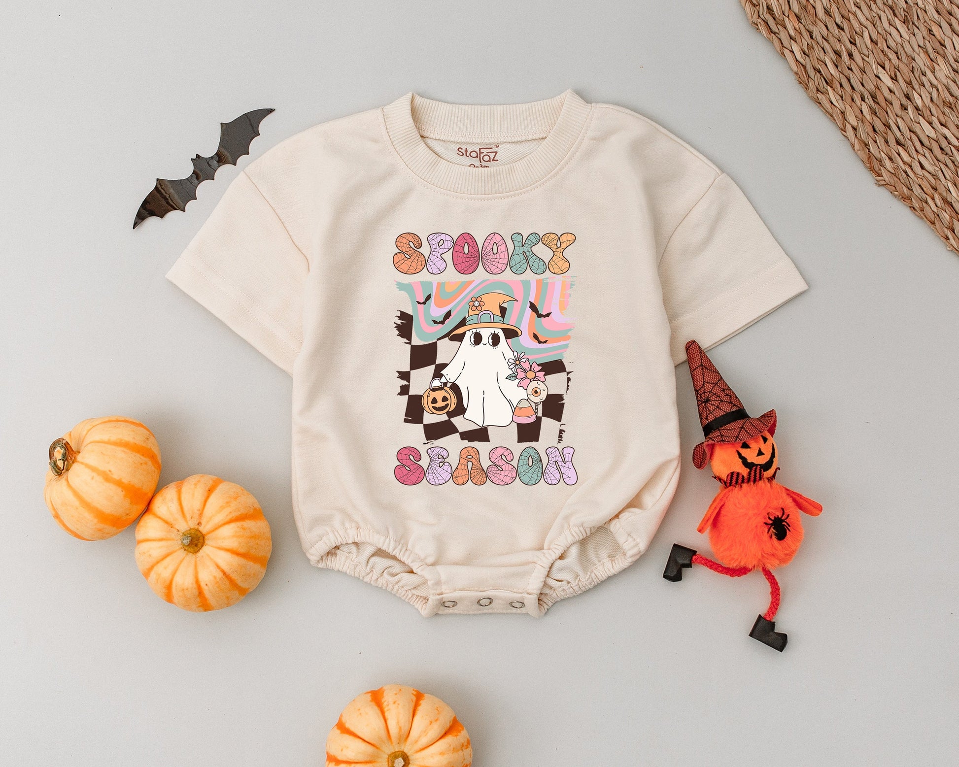 First Halloween Checkered Romper - Cute Fall Outfit for Baby Boys & Girls