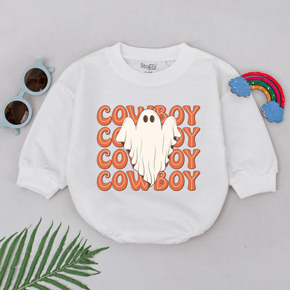 Baby's First Halloween Cowboy Ghost Romper - Newborn Gift Outfit