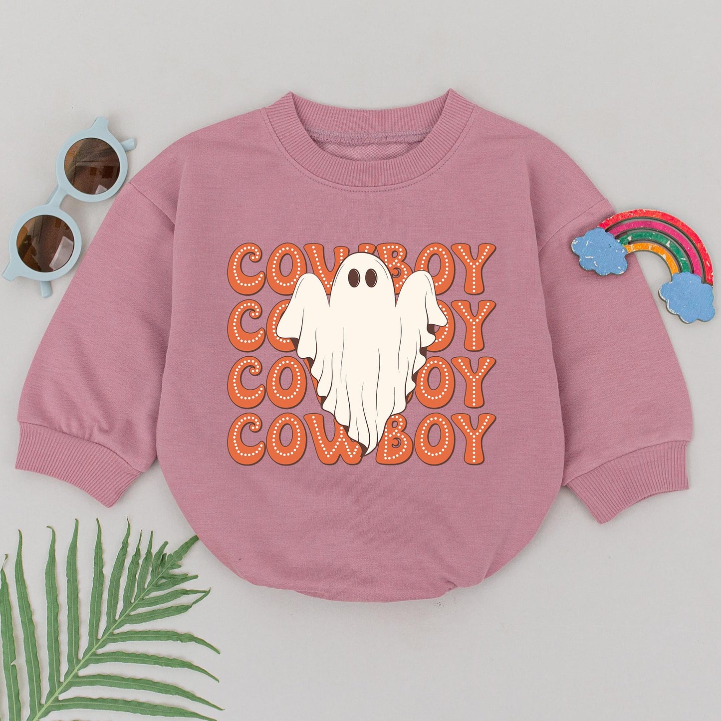 Baby's First Halloween Cowboy Ghost Romper - Newborn Gift Outfit