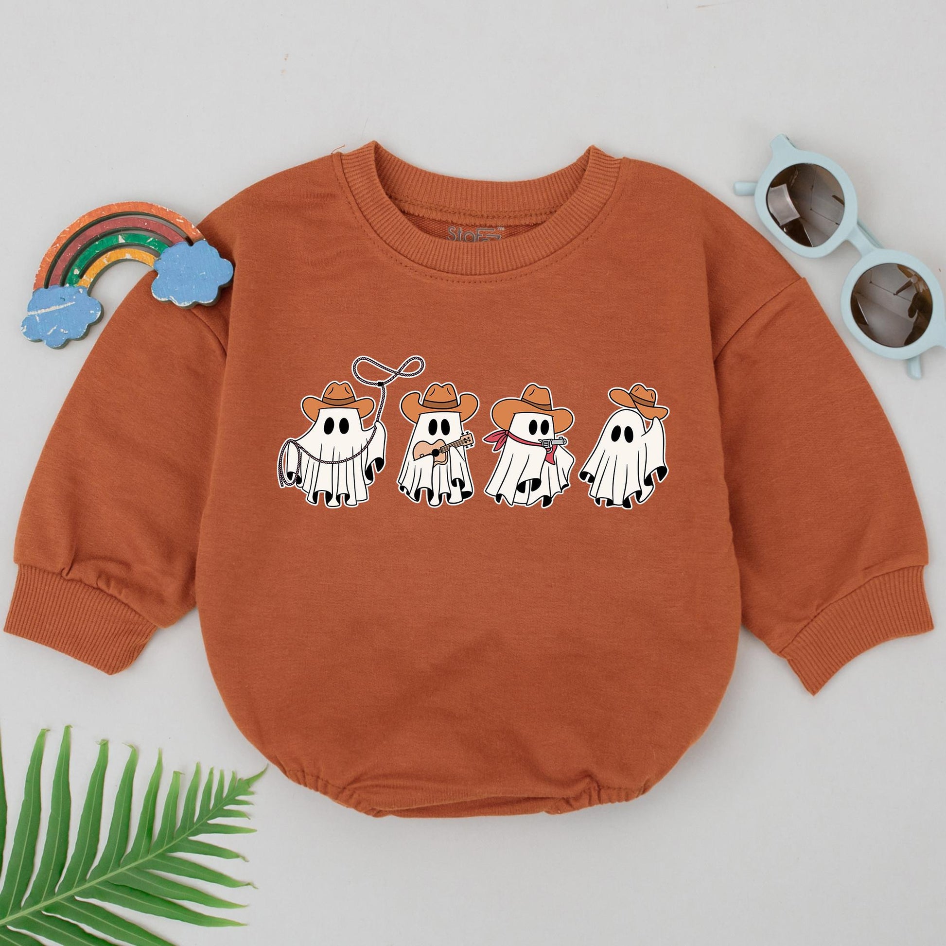 Cowgirl Ghost Baby Romper: Halloween & Fall Newborn Outfit Gift