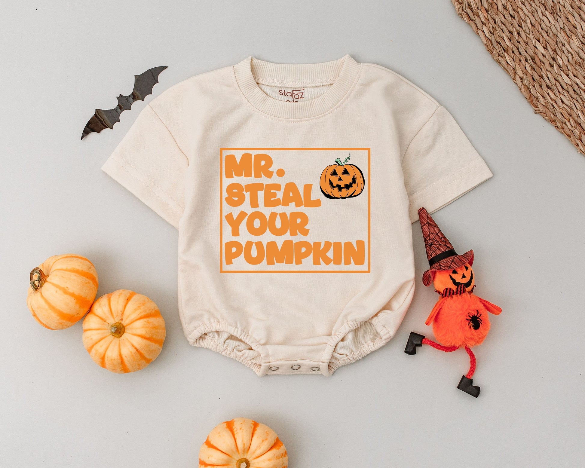 Pumpkin Spice Baby Romper: My 1st Halloween Retro Bodysuit