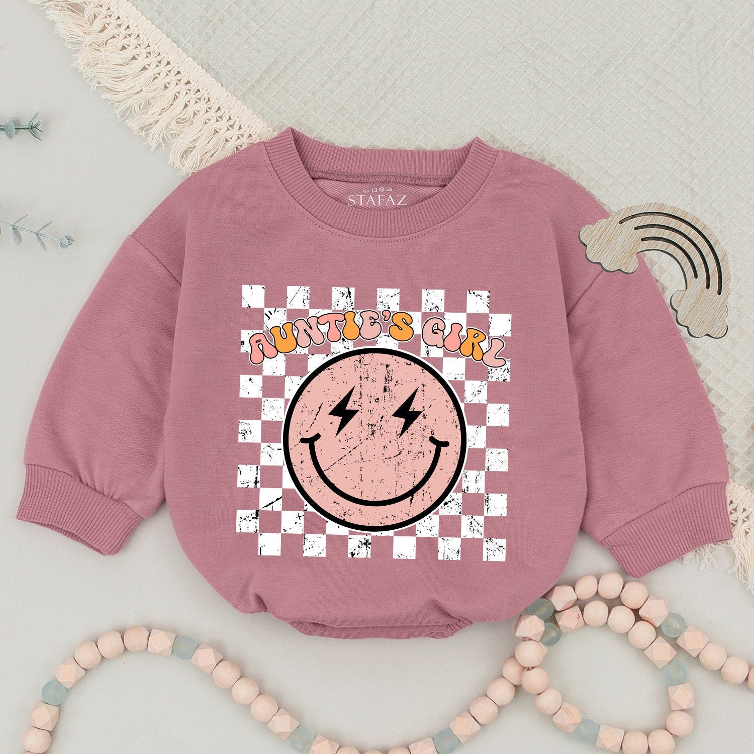 Auntie and Me Retro Smile Sweatshirts, Custom Family Gift Idea