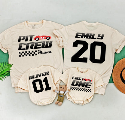 Race Car Birthday Family Tees: Fast 1 Theme, Mommy & Me Outfit