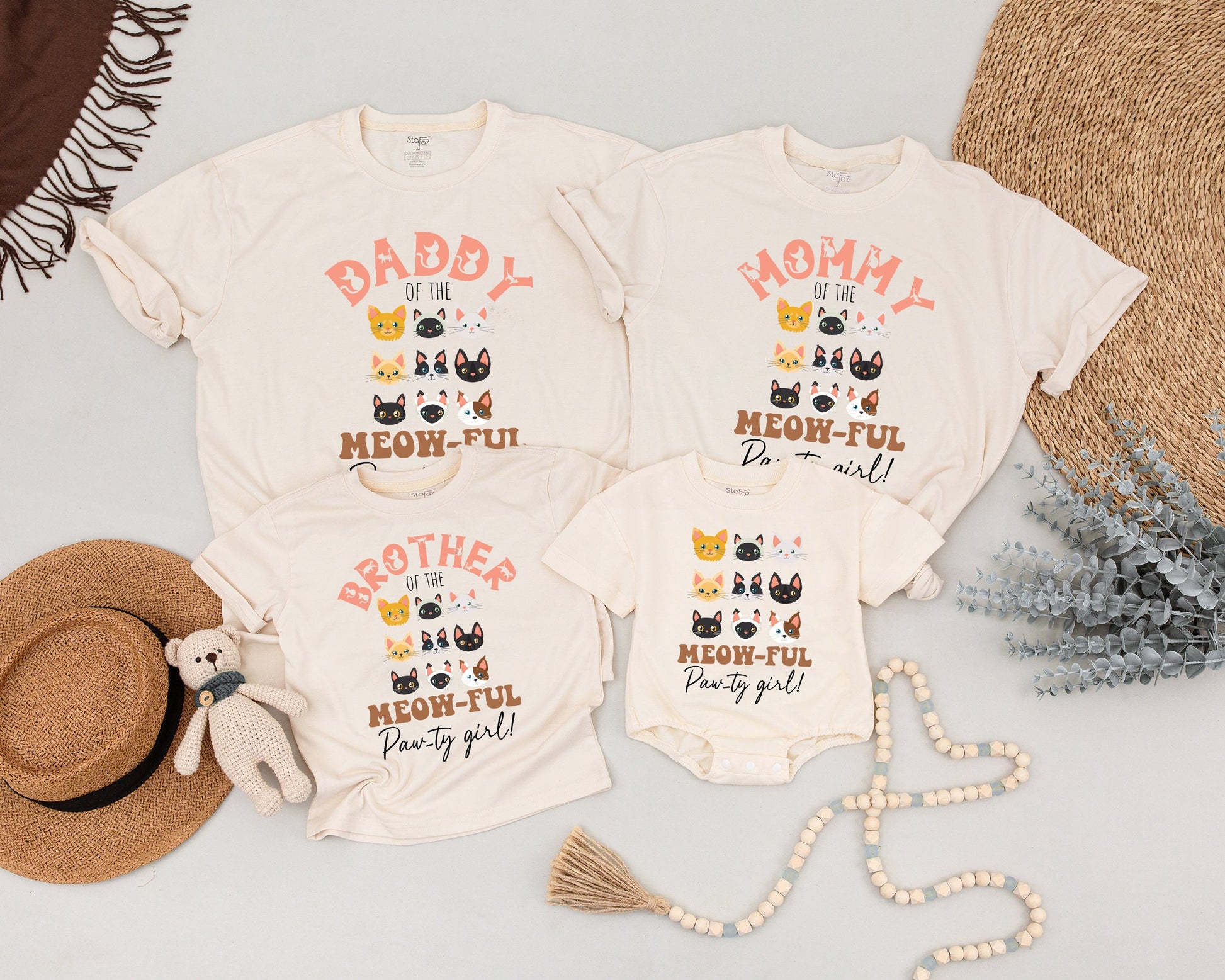 Cat Birthday Party Tees, Matching Family & Mommy and Me Outfits